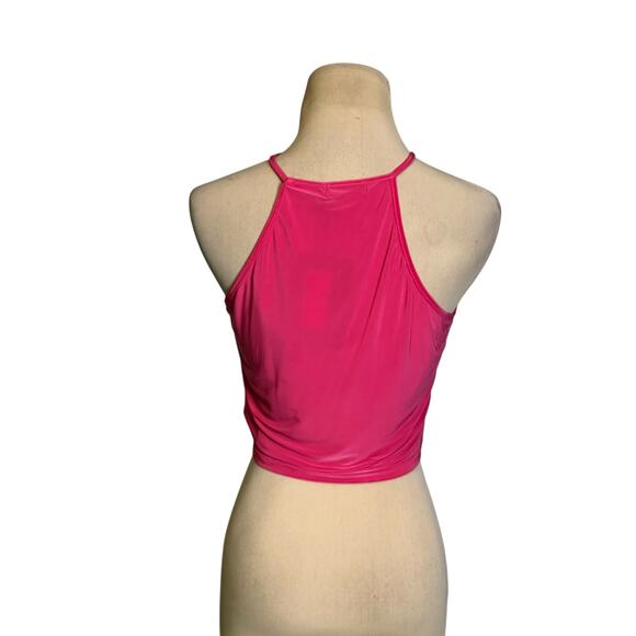 PrettyLittleThings pink cut out crop tank top size 6 - Picture 8 of 12